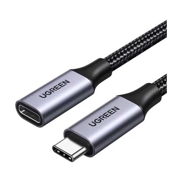 UGREEN US372 (30205) USB-C Male to USB-C Female Gen2 Alu Case Braided Extension Cable 1M