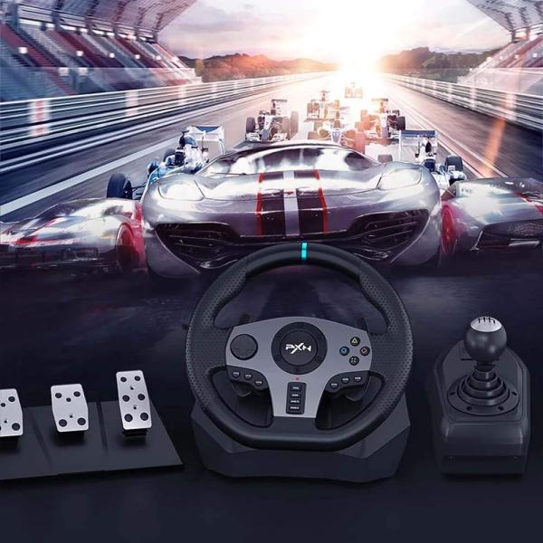 PXN V9 Racing Wheel - Steering Wheel V9 Driving Wheel 270°/ 900° Degree Vibration Gaming Steering 