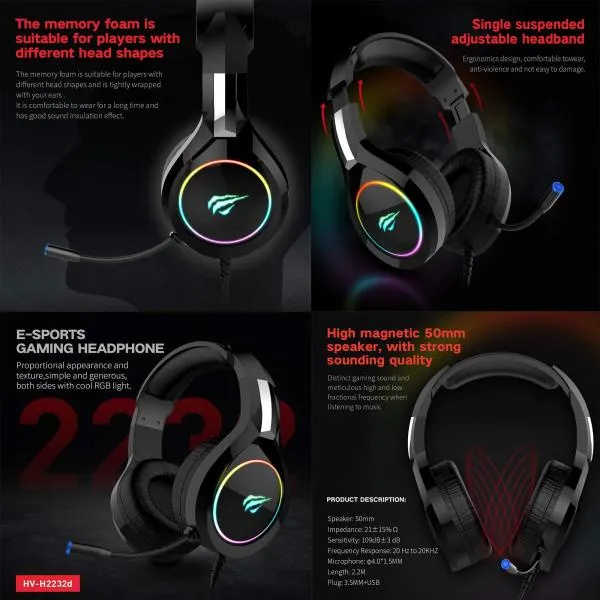HAVIT HV-H2232d RGB Gaming Headphone