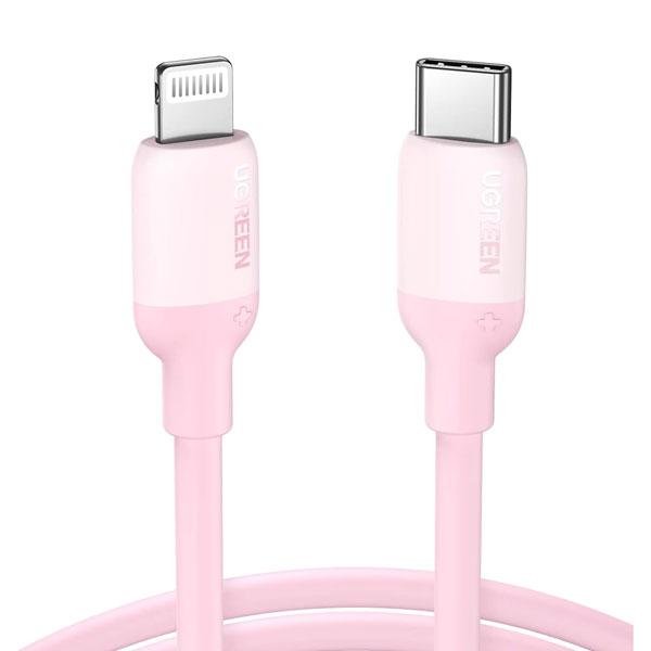 UGREEN US387 (20308) USB-C to Lightning Silicone Cable 1m (Pink)
