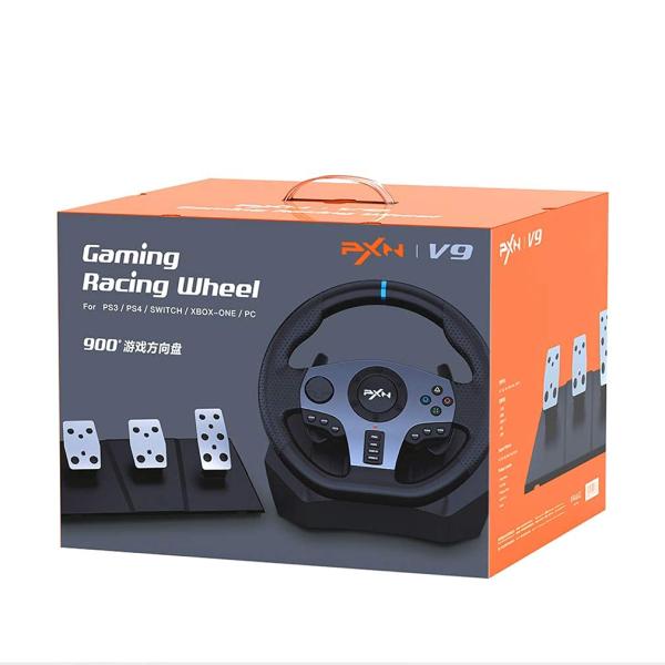 PXN V9 Racing Wheel - Steering Wheel V9 Driving Wheel 270°/ 900° Degree Vibration Gaming Steering 