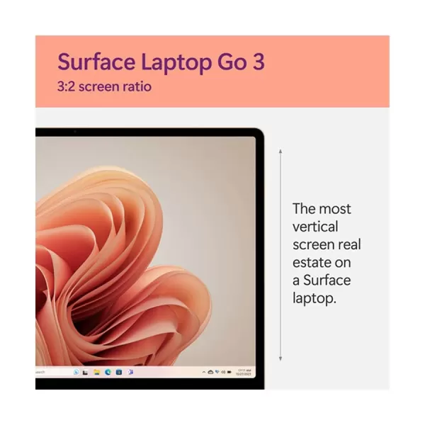Microsoft Surface Laptop Go 3 Intel Core i5 1235U 8GB RAM, 256GB SSD 12.4 Inch PixelSense MultiTouch Display Sandstone Surface Go Laptop