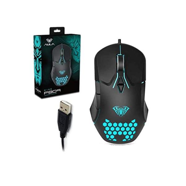 AULA F809 Backlit Macro Programming Honeycomb Wired Gaming Mouse