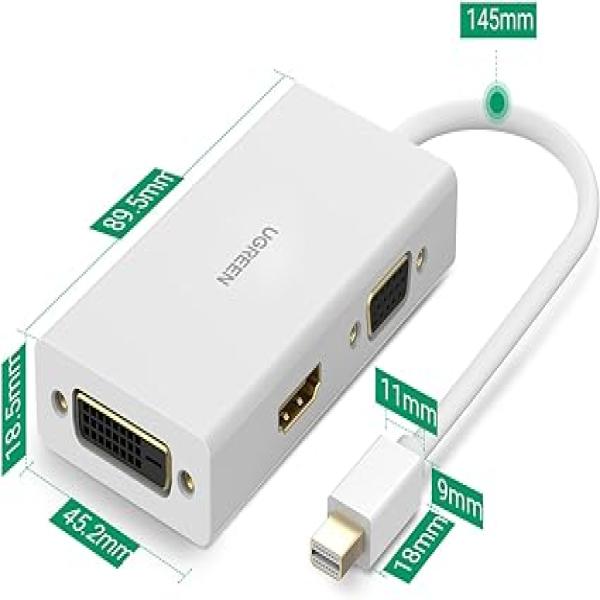 UGREEN MD114 (20418) Mini DP TO HDMI/VGA/DVI Adapter