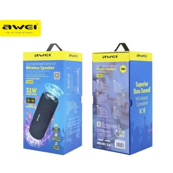 Awei Y669 Bluetooth TWS Waterproof Outdoor Dual Speaker (31W)