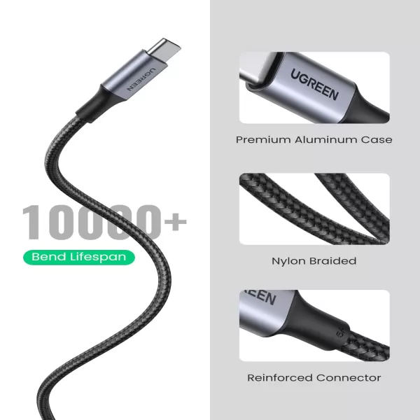 UGREEN 70427 USB-C Cable Aluminum Case with Braided 1m (Black)