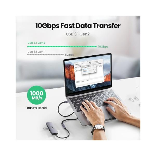 UGREEN US372 (80810) USB-C Male to Female Gen2 5A Braided Cable 0.5m