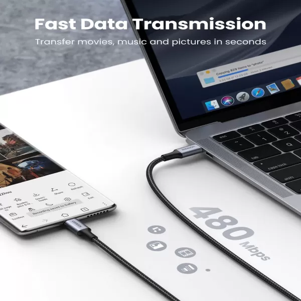 UGREEN 70427 USB-C Cable Aluminum Case with Braided 1m (Black)