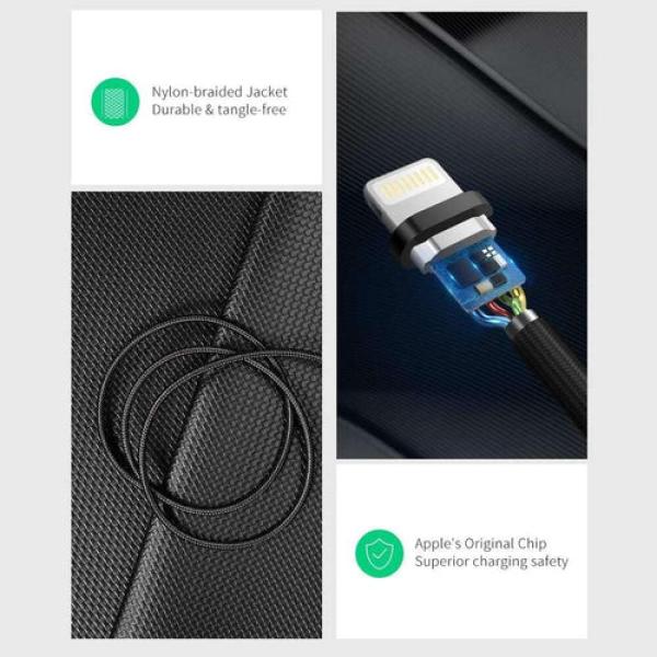 UGREEN US199 (60156) Lightning to USB Cable Aluminum Case with Braided 1m (Black)
