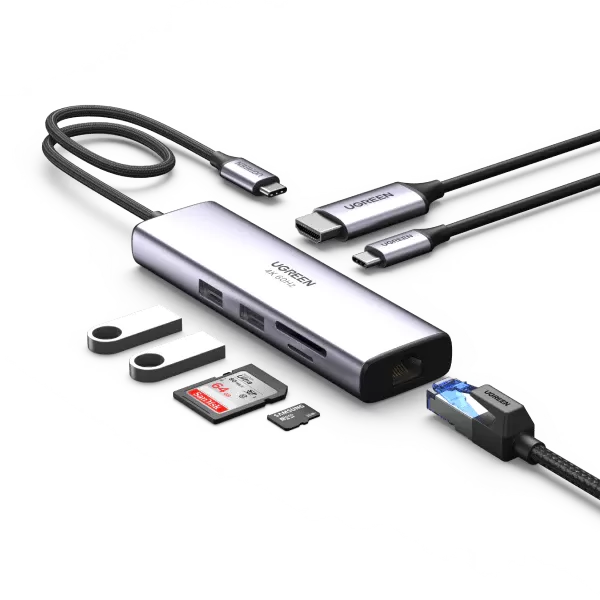 UGREEN CM512 (90568) USB-C 7-in-1 Multifunction Adapter with 4K HDMI & Ethernet