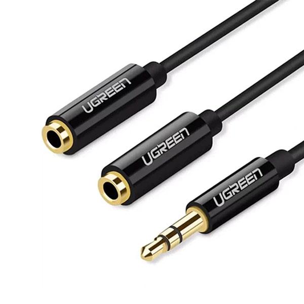UGREEN 20816 3.5mm Male to 2 Female Audio Cable 20cm (Black)#AV134