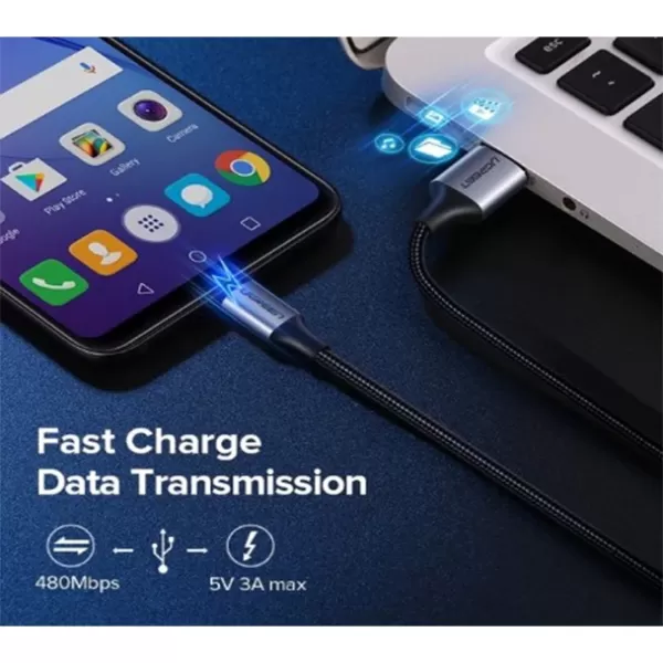 UGREEN US290 (60146) Micro USB 2.0 Cable 1M Metal/Black