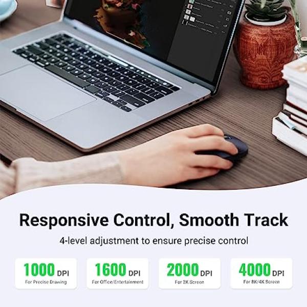 UGREEN MU001 2.4GHz WIRRELESS & BLUETOOTH MUTE MOUSE WITH 4000DPI