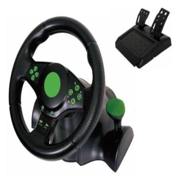 Gaming Vibration Racing Steering Wheel With Pedals Car Steering Wheel For PS3,PS2, PC USB