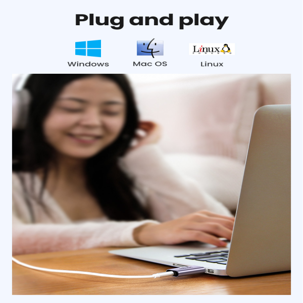 Ugreen USB to Audio Jack USB External Sound Card 3.5mm Audio Adapter