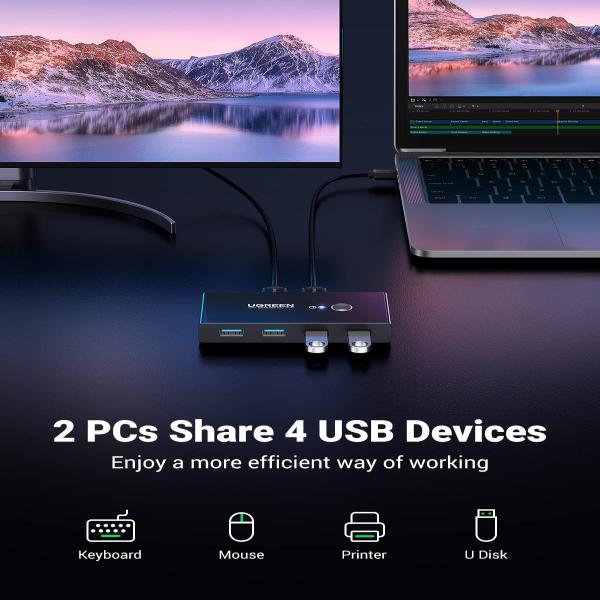 UGREEN US216 (30768) 2-in-4 USB 3.0 Sharing Switch Box