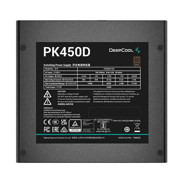 DeepCool PK450D 450 Watt 80 PLUS Bronze Power Supply