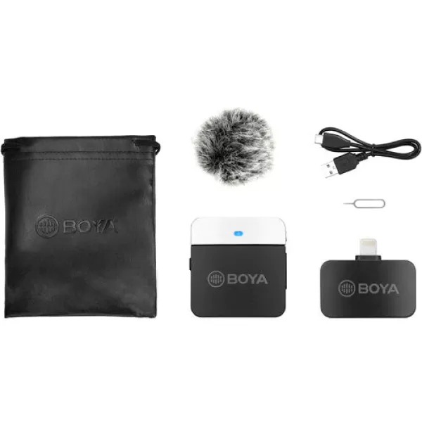 BOYA BY-M1V6 2.4GHz Dual-Channel Wireless Microphone System For IOS Device