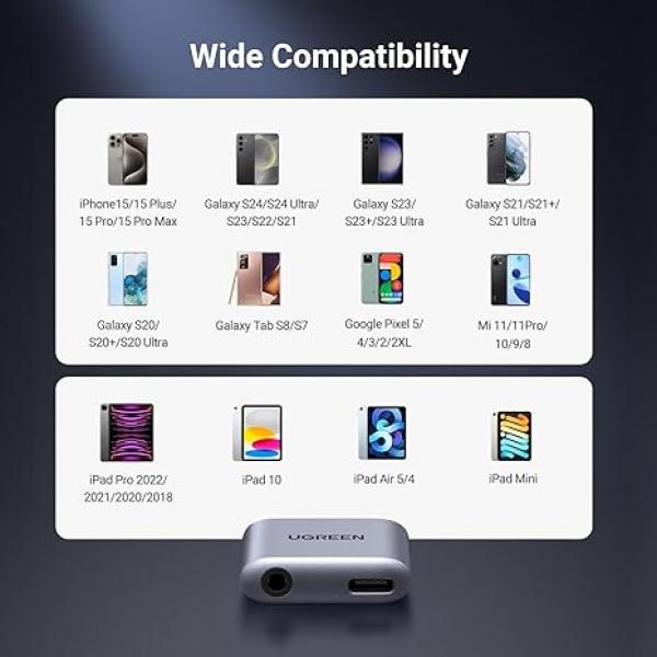 UGREEN CM231 (60164) 2-in-1 USB C to 3.5mm Adapter