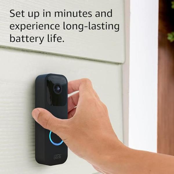 Blink Video Doorbell  Two-way audio, HD video, motion and chime app alerts and Alexa enabled