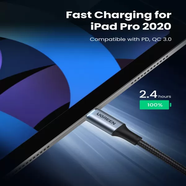 UGREEN 70427 USB-C Cable Aluminum Case with Braided 1m (Black)