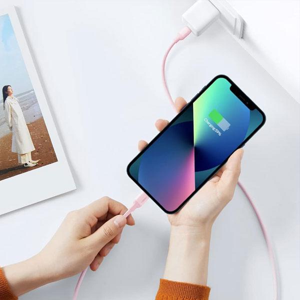 UGREEN US387 (20308) USB-C to Lightning Silicone Cable 1m (Pink)