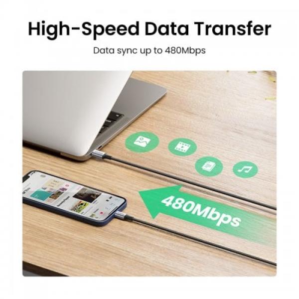 UGREEN 70524 USB-C to Lightning M/M Cable Aluminum Shell Braided 1.5m