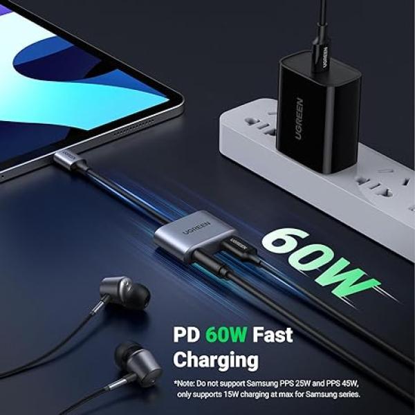 UGREEN CM231 (60164) 2-in-1 USB C to 3.5mm Adapter