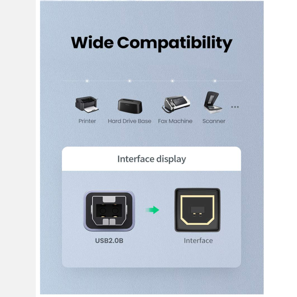 UGREEN US382 (20120) USB-C Female to USB-B Male USB2.0 Adapter