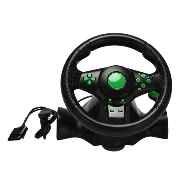 Gaming Vibration Racing Steering Wheel With Pedals Car Steering Wheel For PS3,PS2, PC USB