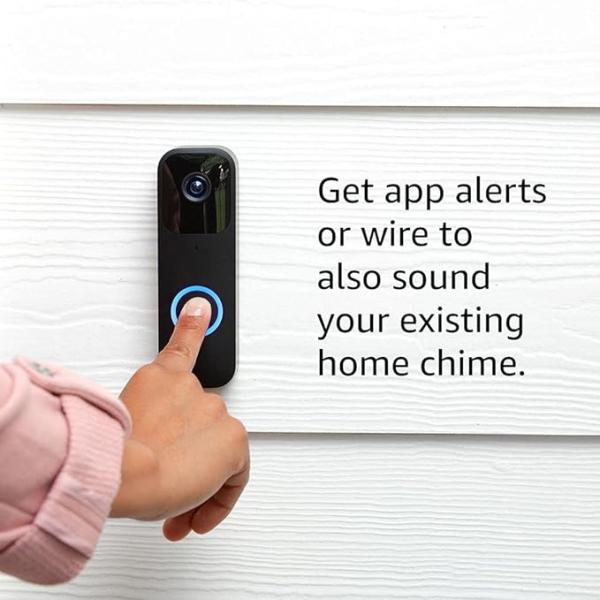 Blink Video Doorbell  Two-way audio, HD video, motion and chime app alerts and Alexa enabled