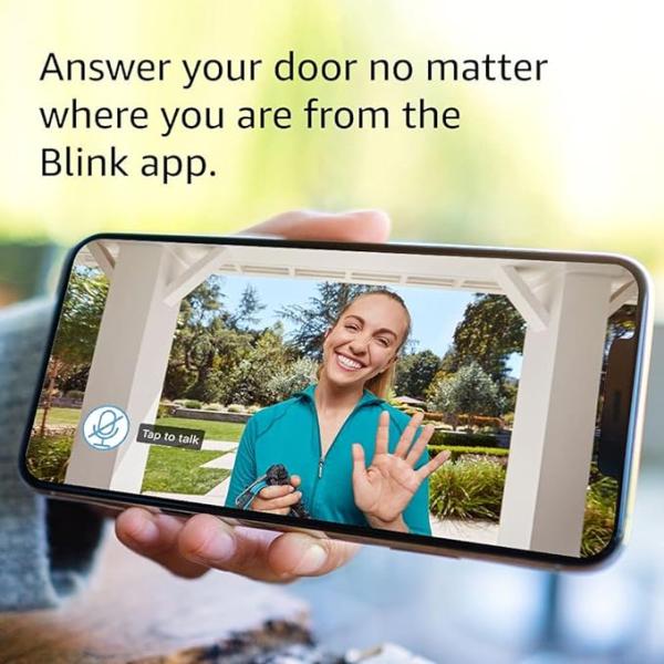 Blink Video Doorbell  Two-way audio, HD video, motion and chime app alerts and Alexa enabled