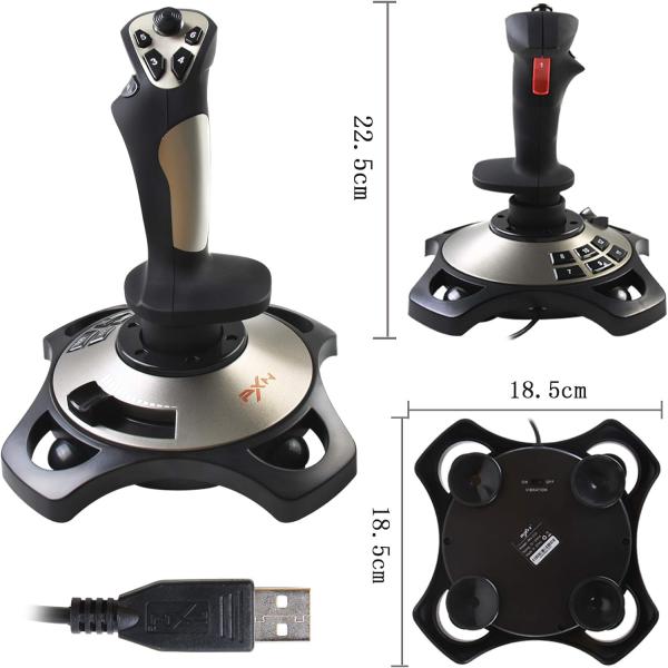 PXN 2113 PRO Flight Joystick with Vibration & Throttle - PC Wired Flight Stick