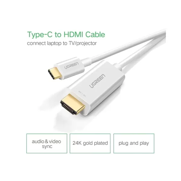 UGREEN MM121 (30841) USB Type-C To HDMI CABLE 1.5M
