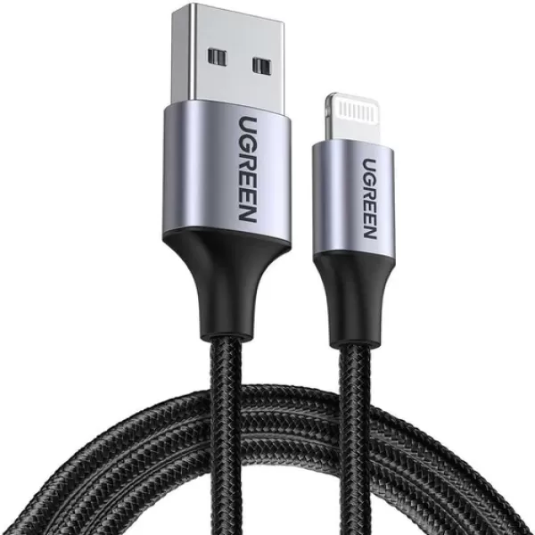 UGREEN US199 (60156) Lightning to USB Cable Aluminum Case with Braided 1m (Black)