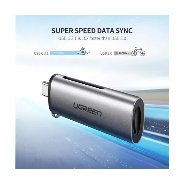 UGREEN CM184 (50704) USB-C +USB-A To TF/SD 3.0 Card Reader