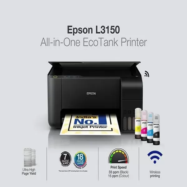 Epson EcoTank L3150 Wi-Fi Multifunction InkTank Printer image 3