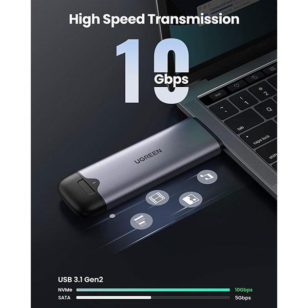 UGREEN CM353 (70532) 2-in-1 M.2 NVME SSD Enclosure image 3