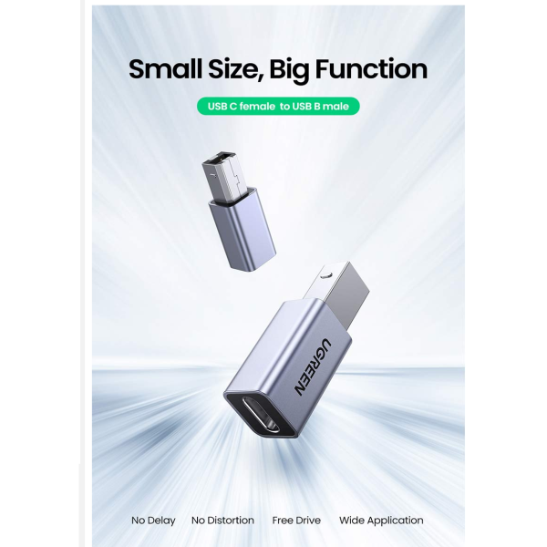 UGREEN US382 (20120) USB-C Female to USB-B Male USB2.0 Adapter image 3