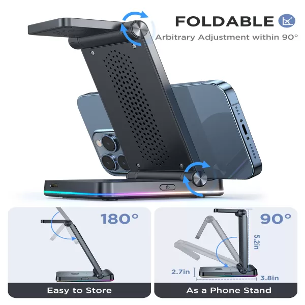 JOYROOM JR-WQN01 3 in 1 Foldable Wireless  Charging Station image 2
