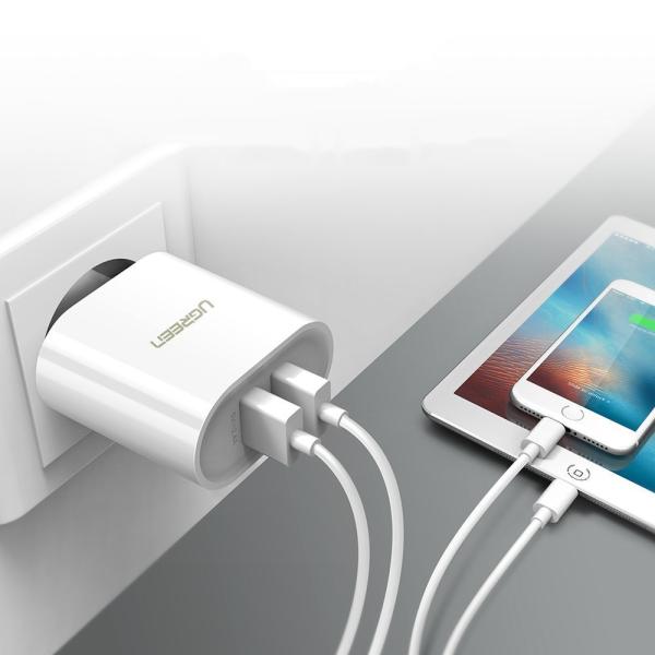 UGREEN CD104 (20384) Charger 2x USB 3.4 A White image 2