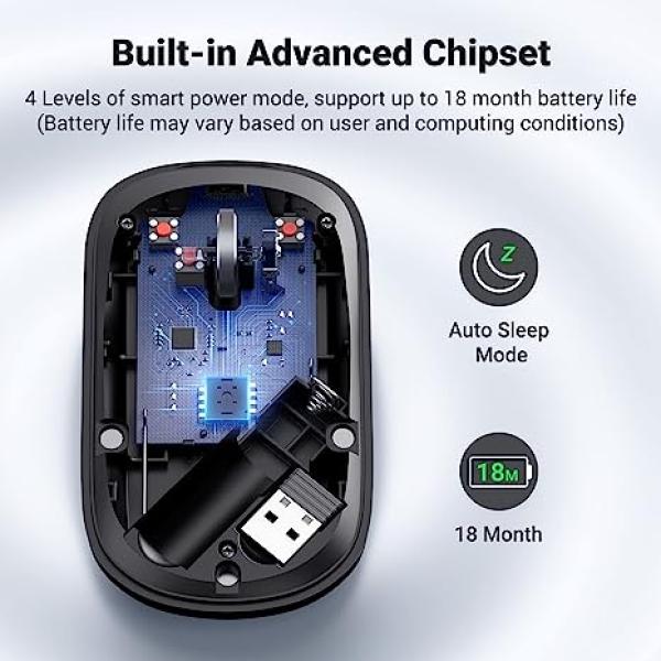UGREEN MU001 2.4GHz WIRRELESS & BLUETOOTH MUTE MOUSE WITH 4000DPI image 4