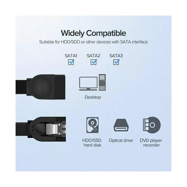 UGREEN US217 SATA3.0 Data Cable - 0.5M image 2
