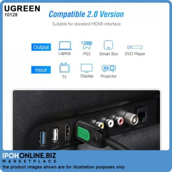 UGREEN HD101 (10129) HDMI Round Cable 2m (Yellow/Black) image 2