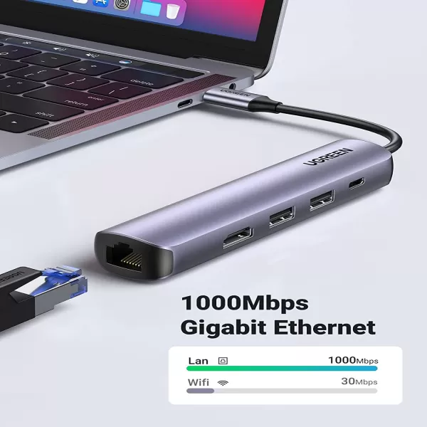 UGREEN CM418 (10919) Ultra Slim 5-in-1 USB C Hub image 2