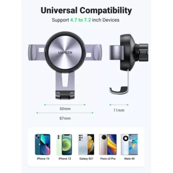 UGREEN LP130 (50564) Gravity Drive Air Vent Mount Phone HolderUGREEN LP130 (50564) Gravity Drive Air image 3