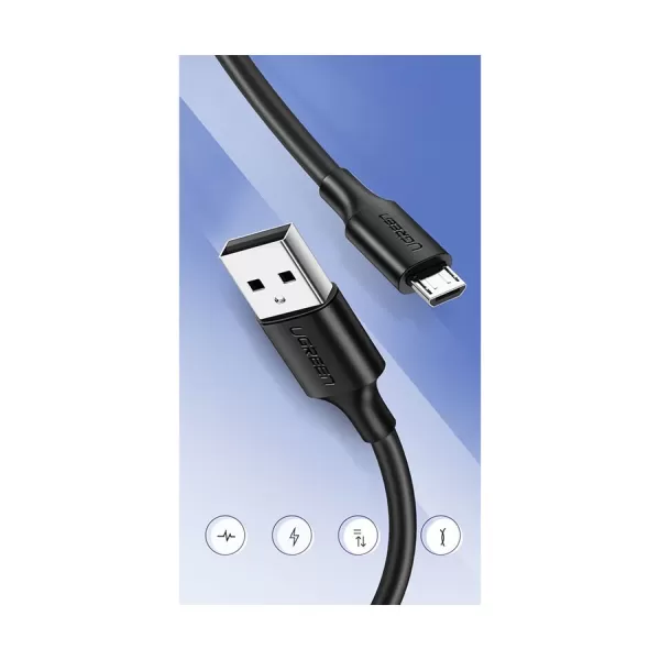 UGREEN 60136 USB 2.0 A to Micro USBCable Nickel Plating 1m (Black) image 2